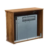 28" Remote Control TV Media Entertainment Center with Electric Fireplace, Realistic Flame Effect, Easy Mobility, 28" L x 11" W x 24" H, Dark Oak(m-8)