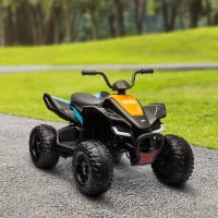 Aosom Mclaren MCL 35 Liveries Licensed 12V 7AH Kids ATV Quad, 4 Wheeler Battery Powered Electric Vehicle with Slow Start, Music MP3, Headlights, Suspension Wheel, Black(m-8)