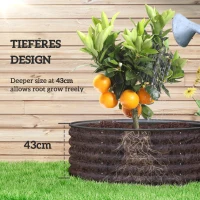 Outsunny Galvanized Raised Flower Bed, 4 x 4 x 1.5 ft Outdoor Metal Raised Bed with Safety Edging and Gloves, Dark Grey(m-4)