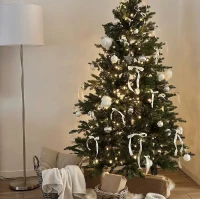 HOMCOM 6 Ft Artificial Christmas Tree with Foldable Metal Stand, Easy Assembly, Hinged Xmas Tree for Home Office Holiday(m-12)