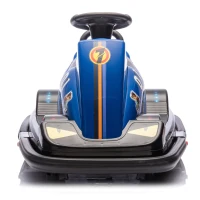 12V Kids Ride On Bumper Car with 360° Rotation, Sound Effects, 4-Wheel Waterfall Lights, Toy Car for Ages 3-5, 30" L x 21" W x 19" H, Blue(m-1)