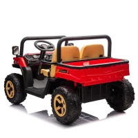 24V 2-Seater Kids Ride On UTV with Parent Control, Automatic Tipping Bucket, Ride on Toys with Slow Start and Bluetooth, for Ages 3-8, Red(m-13)
