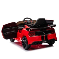 Dual 30W Motors Ford Mustang Shelby GT500 Ride-On Car with Bluetooth, USB Port, and 60-Minute Playtime, 41.5" L x 25.5" W x 20" H, Red(m-16)