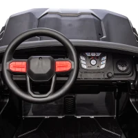 24V 2-Seater Kids Electric Pickup with 4WD 800W Motors, Remote Control, USB, Bluetooth, Safety Belts, Ages 3+, 47" L x 31" W x 27.5" H, Black(m-4)
