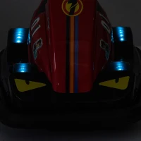 12V Kids Bumper Car with 360° Rotation, Sound Effects, LED Lights, Steering Wheel Music, Toy Car for Ages 3-5, 30" L x 21" W x 19" H, Red(m-4)