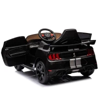 12V 3-Speed Ford Mustang Shelby GT500 Ride-On Car with Remote Control and Safe Belt, Ride on Toys with AUX/USB MP3 for Kids Age 3+, Black(m-16)