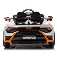24V Lamborghini Huracan Sto Kids Drift Car with Remote Control, Dual-Drive Suspension, LED Lights, USB, Ages 3-8, 46" L x 27" W x 17" H, White(m-20)