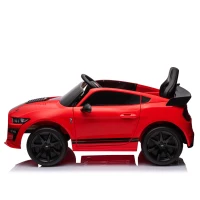 Dual 30W Motors Ford Mustang Shelby GT500 Ride-On Car with Bluetooth, USB Port, and 60-Minute Playtime, 41.5" L x 25.5" W x 20" H, Red(m-15)