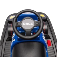 12V Kids Ride On Bumper Car with 360° Rotation, Sound Effects, 4-Wheel Waterfall Lights, Toy Car for Ages 3-5, 30" L x 21" W x 19" H, Blue(m-4)