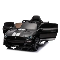 12V 3-Speed Ford Mustang Shelby GT500 Ride-On Car with Remote Control and Safe Belt, Ride on Toys with AUX/USB MP3 for Kids Age 3+, Black(m-12)