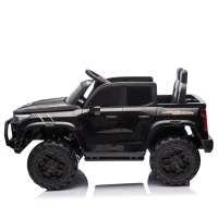 24V 2-Seater Kids Electric Pickup with 4WD 800W Motors, Remote Control, USB, Bluetooth, Safety Belts, Ages 3+, 47" L x 31" W x 27.5" H, Black(m-12)