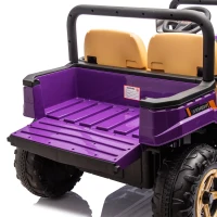 24V 2-Seater Kids Ride on UTV with Remote Control, Rear Wheel Suspension, Ride on Toys with LED Lights and Bluetooth for Ages 3-8, Purple(m-12)