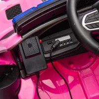 12V Licensed Dodge Kids Police Car with Remote Control, Anti-Collision Bar, Alarm Lights, 4-Wheel Suspension, 42" L x 27" W x 19.5" H, Pink(m-6)