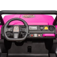 24V 2-Seater Kids Ride on UTV with Parent Control, Automatic Tipping Bucket, Ride on Toys with LED Lights and Bluetooth for Ages 3-8, Pink(m-4)