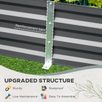 Outsunny 6' x 3' x 1' Raised Garden Bed with 2 Trellis Tomato Cages, Steel Frame Elevated Planter Box, Dark Grey(m-5)