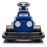 12V Kids Ride On Bumper Car with 360° Rotation, Sound Effects, 4-Wheel Waterfall Lights, Toy Car for Ages 3-5, 30" L x 21" W x 19" H, Blue(m-14)