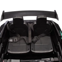 24V 2-Seater Kids Police Car with Parent Control, Bluetooth, USB/TF, LED Lights, 4-Wheel Suspension, 47.5" L x 32.5" W x 25" H, Black(m-5)