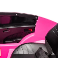 12V Licensed Dodge Kids Police Car with Remote Control, Anti-Collision Bar, Alarm Lights, 4-Wheel Suspension, 42" L x 27" W x 19.5" H, Pink(m-10)