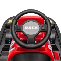 12V Kids Bumper Car with 360° Rotation, Sound Effects, LED Lights, Steering Wheel Music, Toy Car for Ages 3-5, 30" L x 21" W x 19" H, Red(m-7)