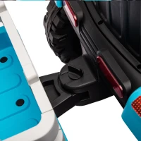 24V 3-Speed Ride-On Tractor with Trailer and Safety Belt, Battery Powered Electric Toy with Remote Control and Bluetooth, for Ages 3-6, Blue(m-10)