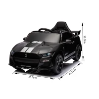 12V 3-Speed Ford Mustang Shelby GT500 Ride-On Car with Remote Control and Safe Belt, Ride on Toys with AUX/USB MP3 for Kids Age 3+, Black(m-3)