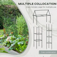 Outsunny 6' x 3' x 1' Raised Garden Bed with 2 Trellis Tomato Cages, Steel Frame Elevated Planter Box, Dark Grey(m-6)
