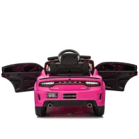 12V Licensed Dodge Kids Police Car with Remote Control, Anti-Collision Bar, Alarm Lights, 4-Wheel Suspension, 42" L x 27" W x 19.5" H, Pink(m-17)