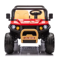 24V 2-Seater Kids Ride On UTV with Parent Control, Automatic Tipping Bucket, Ride on Toys with Slow Start and Bluetooth, for Ages 3-8, Red(m-1)