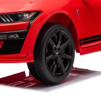 Dual 30W Motors Ford Mustang Shelby GT500 Ride-On Car with Bluetooth, USB Port, and 60-Minute Playtime, 41.5" L x 25.5" W x 20" H, Red(m-11)