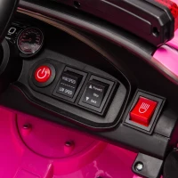 12V Licensed Dodge Kids Police Car with Remote Control, Anti-Collision Bar, Alarm Lights, 4-Wheel Suspension, 42" L x 27" W x 19.5" H, Pink(m-5)