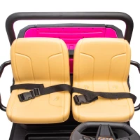 24V 2-Seater Kids Ride on UTV with Parent Control, Automatic Tipping Bucket, Ride on Toys with LED Lights and Bluetooth for Ages 3-8, Pink(m-5)