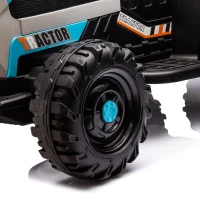 24V 3-Speed Ride-On Tractor with Trailer and Safety Belt, Battery Powered Electric Toy with Remote Control and Bluetooth, for Ages 3-6, Blue(m-11)