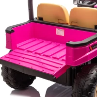24V 2-Seater Kids Ride on UTV with Parent Control, Automatic Tipping Bucket, Ride on Toys with LED Lights and Bluetooth for Ages 3-8, Pink(m-6)