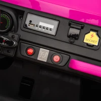 24V 2-Seater Kids Ride on UTV with Parent Control, Automatic Tipping Bucket, Ride on Toys with LED Lights and Bluetooth for Ages 3-8, Pink(m-8)