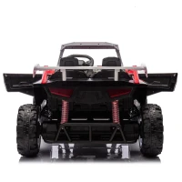 24V 2-Seater Kids Police Car with Parent Control, Bluetooth, MP3, LED Lights, 4-Wheel Suspension, 47.5" L x 32.5" W x 25" H, White+Red(m-13)