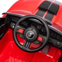 Dual 30W Motors Ford Mustang Shelby GT500 Ride-On Car with Bluetooth, USB Port, and 60-Minute Playtime, 41.5" L x 25.5" W x 20" H, Red(m-4)
