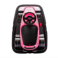 12V Kids Ride On Bumper Car with 360° Rotation, Sound Effects, LED Lights, Music, Toy Motor Car for Ages 3-5, 30" L x 21" W x 19" H, Pink(m-12)