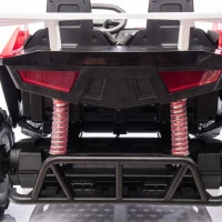 24V 2-Seater Kids Police Car with Parent Control, Bluetooth, MP3, LED Lights, 4-Wheel Suspension, 47.5" L x 32.5" W x 25" H, White+Red(m-7)