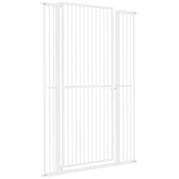 PawHut 59" Extra Tall Cat Gate, 30"-41" Pet Gate with 2.8" and 5.5" Extensions, for Doorway, Hallway, Stairway, White(m-2)