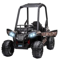 Aosom 12V Dual Motor Kids Electric Ride-on UTV Toy with MP3/USB Music Connection, Suspension & Remote Control - Camo(m-12)