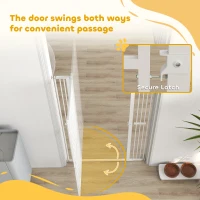 PawHut 59" Extra Tall Pet Gate, 30"-41" Dog Gate with Cat Door, 1.4" Narrow Gap, 2.8" and 5.5" Extension, for Doorway, Hallway(m-9)