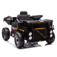 12V Kids Ride-On Dump Truck with Parent Control, Electric Dump Bed, Rear-Wheel Suspension, Bluetooth, Adjustable Speed, for Ages 3-5, Black(m-2)
