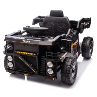 12V Kids Ride-On Dump Truck with Parent Control, Electric Dump Bed, Rear-Wheel Suspension, Bluetooth, Adjustable Speed, for Ages 3-5, Black(m-13)