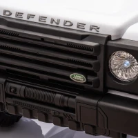 24V Licensed Land Rover Defender Toy Car with Parent Control, Dual-Drive, 4-Wheel Suspension, Bluetooth, Adjustable Speeds, for Ages 3-7, White(m-7)