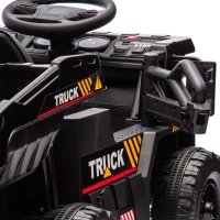 12V Kids Ride-On Dump Truck with Parent Control, Electric Dump Bed, Rear-Wheel Suspension, Bluetooth, Adjustable Speed, for Ages 3-5, Black(m-10)