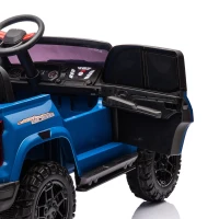 24V 2-Seater Kids Ride-On Car with Remote Control, 4WD, USB & Bluetooth, Safety Belts, Electric Pickup for Ages 3+, 47" L x 31" W x 27.5" H, Blue(m-9)