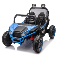 24V 2-Seater 4-Wheel Kids Ride On UTV with Parent Control, Ride on Toys with 400W Power, Speeds 3.73-4.97 MPH, for Ages 3+, Blue(m-12)