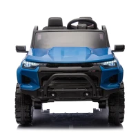 24V 2-Seater Kids Ride-On Car with Remote Control, 4WD, USB & Bluetooth, Safety Belts, Electric Pickup for Ages 3+, 47" L x 31" W x 27.5" H, Blue(m-1)