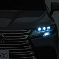 24V 2-Seater Licensed LEXUS LX600 Kids Ride-On Car with Parent Control, 4-Wheel Suspension, Bluetooth, MP3, Adjustable Speeds, Ages 3-7, Gray(m-8)