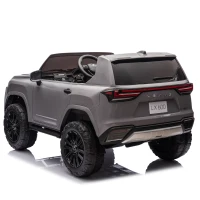 24V 2-Seater Licensed LEXUS LX600 Kids Ride-On Car with Parent Control, 4-Wheel Suspension, Bluetooth, MP3, Adjustable Speeds, Ages 3-7, Gray(m-13)